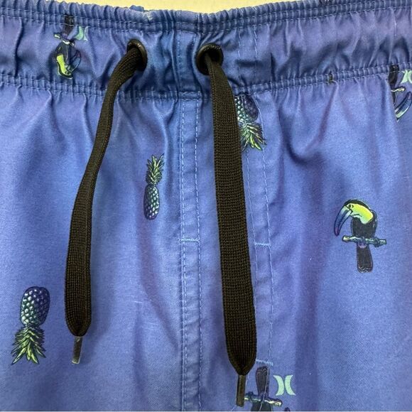 Hurley Blue Pineapple Swim Trunks Board Shorts Size L - Picture 6 of 7